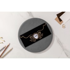 Siyah Yaldız İşlemeli Davetiye