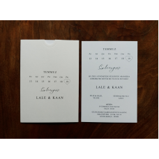 Beyaz Takvimli Davetiye