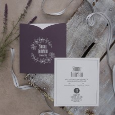 Kare Gümüş Yaldızlı Davetiye