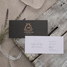 Siyah Yandan Çekmeli Davetiye