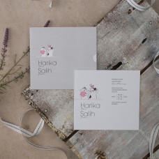 Kedi Karikatürlü Kare Davetiye Kedi Karikatürlü Kare Davetiye