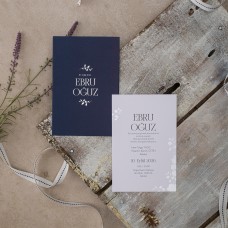 Koyu Lacivert Yaldızlı Davetiye Koyu Lacivert Yaldızlı Davetiye