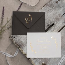 Siyah Zarflı Oval Davetiye