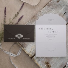 Siyah Zarfsız Gümüş Davetiye