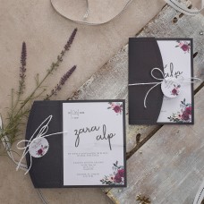 Zarfsız Siyah İpli Davetiye