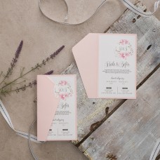 Zarfsız Toz Pembe Davetiye