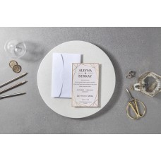 Zarflı Ekonomik Çizgili Davetiye