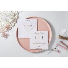 Kare Monogramlı Davetiye