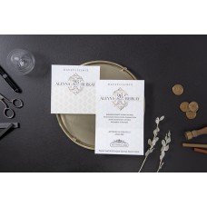 Monogramlı Zarfsız Kare Davetiye Monogramlı Zarfsız Kare Davetiye