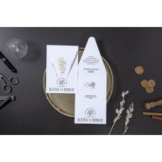 Dikey Monogramlı Zarfsız Davetiye