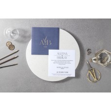 Lacivert Altın Yaldızlı Davetiye