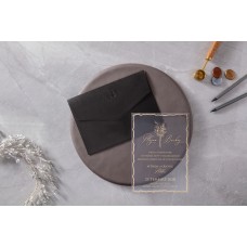 Siyah Gofreli Şeffaf Davetiye