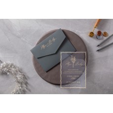 Yeşil Yaldızlı Şeffaf Davetiye