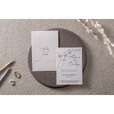 Çiçek Baskılı Sade Davetiye