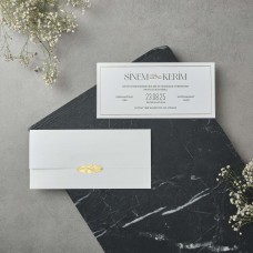 Yaldız Detaylı Dikdörtgen Davetiye