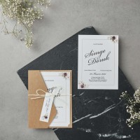 Çiçekli Kraft Davetiye